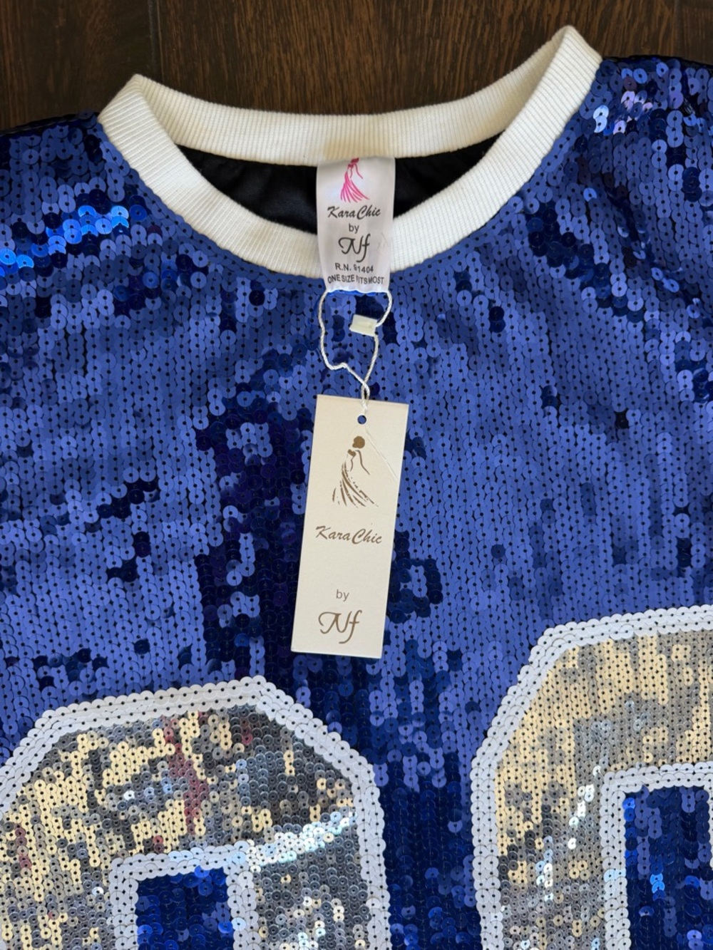 Blue Sequin Birthday 20 t-shirt Jersey Dress Dallas Cowboys Gameday Bling - Picture 6 of 9